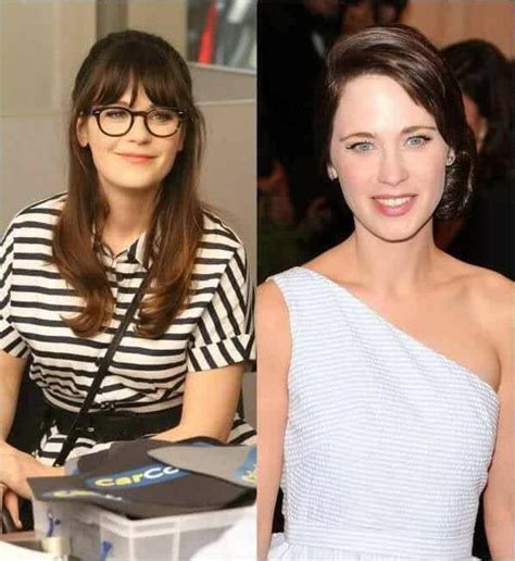 zooey deschanel blond|zooey deschanel no glasses.